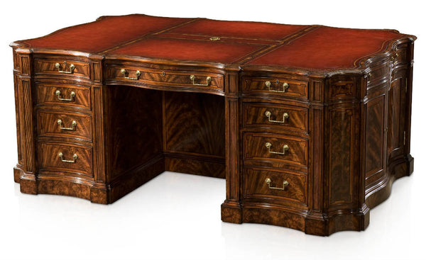 Walnut and Rosewood Serpentine Partners Desk