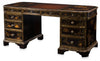 Chocolate Chinoiserie hand painted pedestal desk