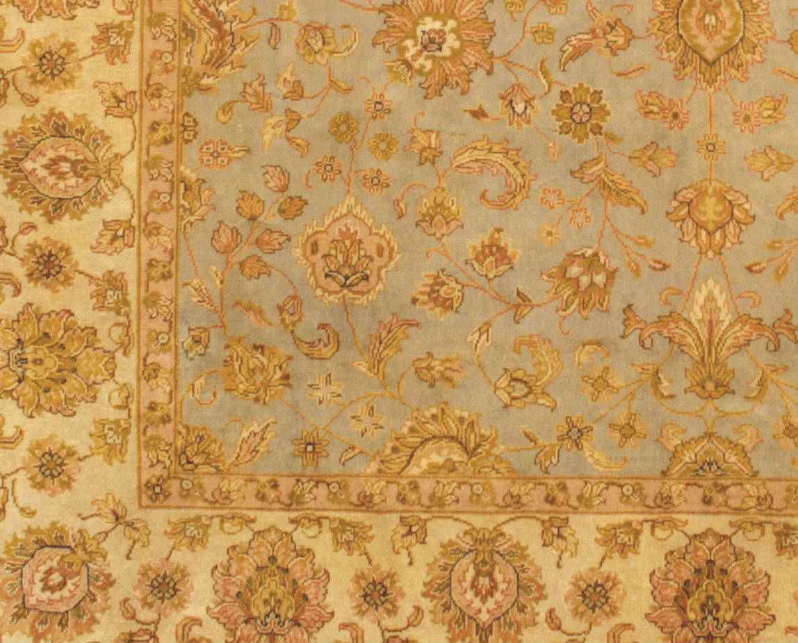 Hand knotted Shah Abbas design silk pile rug