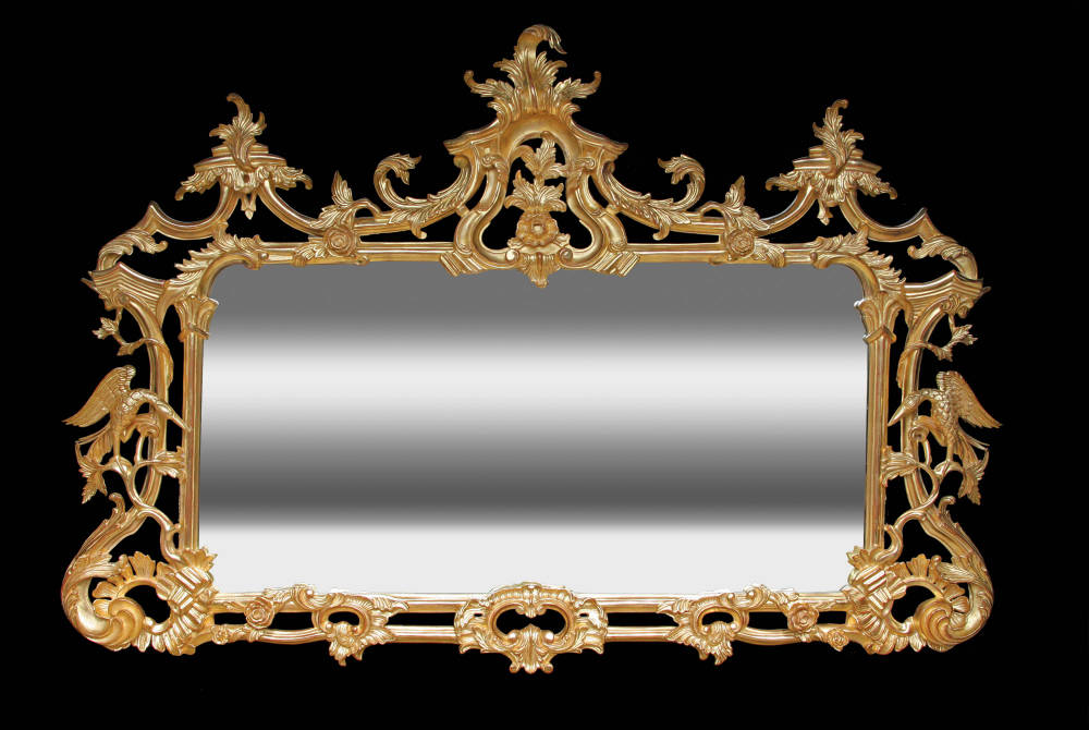 Water Gilded Chippendale style Overmantel Mirror