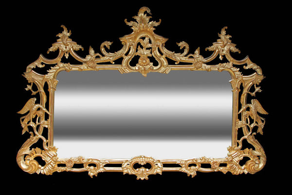 Water Gilded Chippendale style Overmantel Mirror