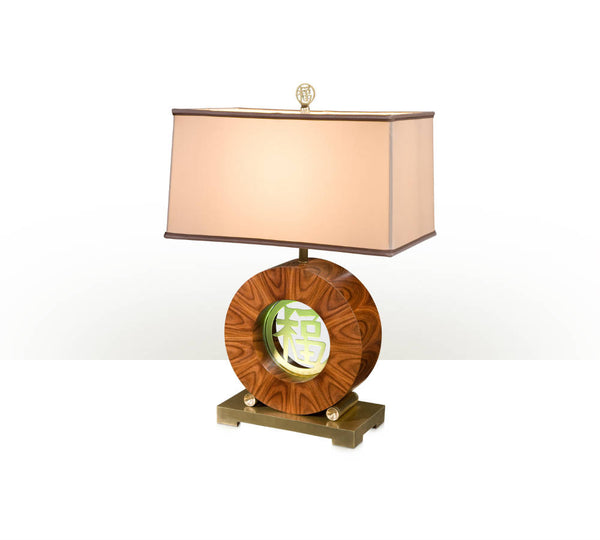 Circular Chinese character table lamp