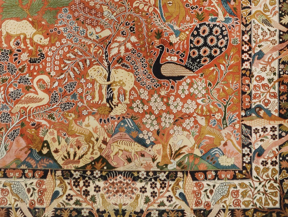 Yazd Paradise design silk pile carpet