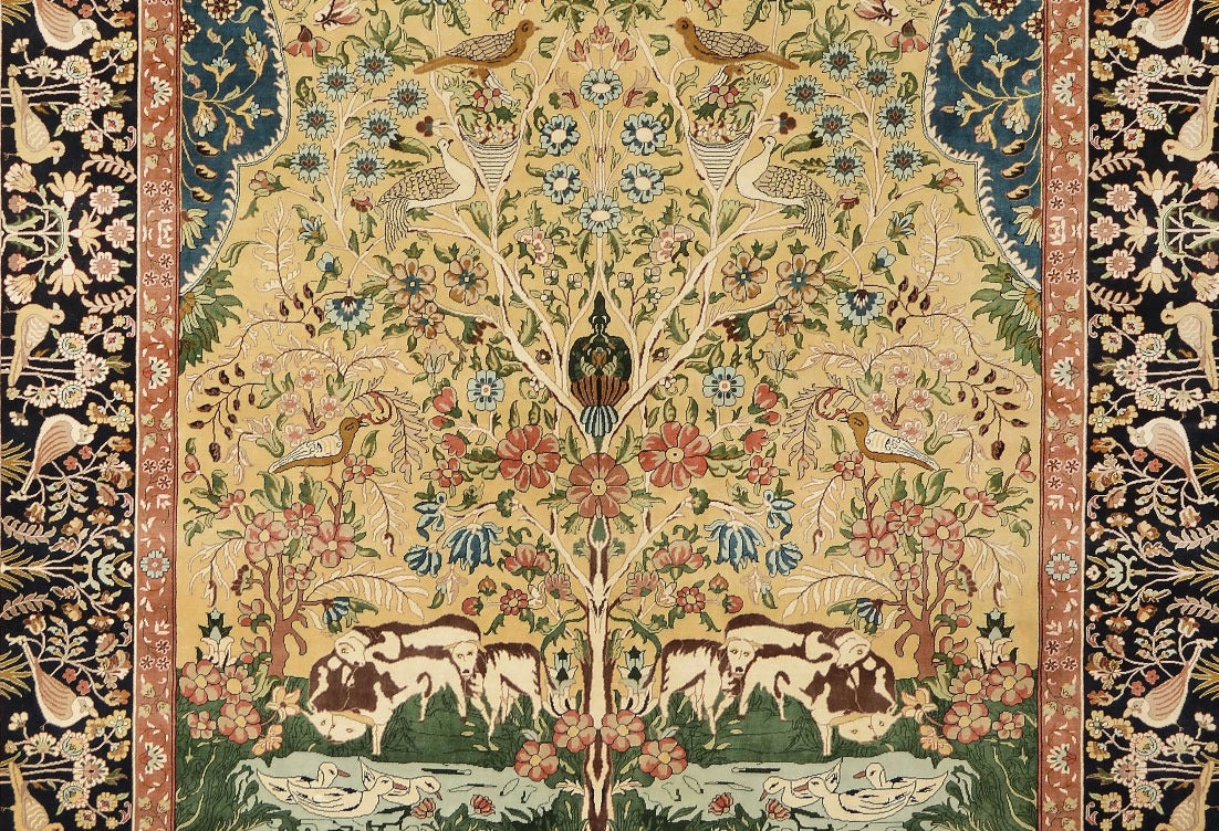 Kerman-Laver Tree of Life design silk pile carpet