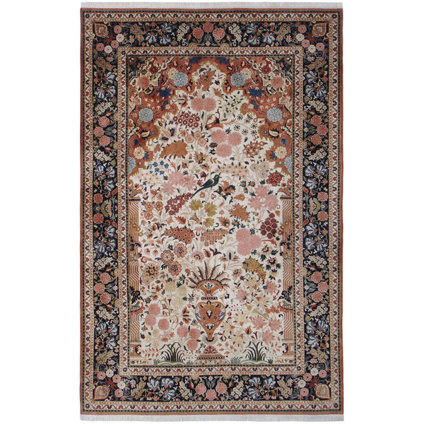 Kashan prayer design silk pile carpet