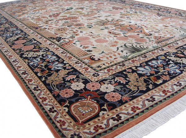 Kashan prayer design silk pile carpet