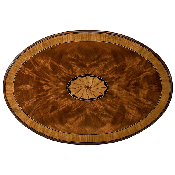 Oval Flame Mahogany Accent Table