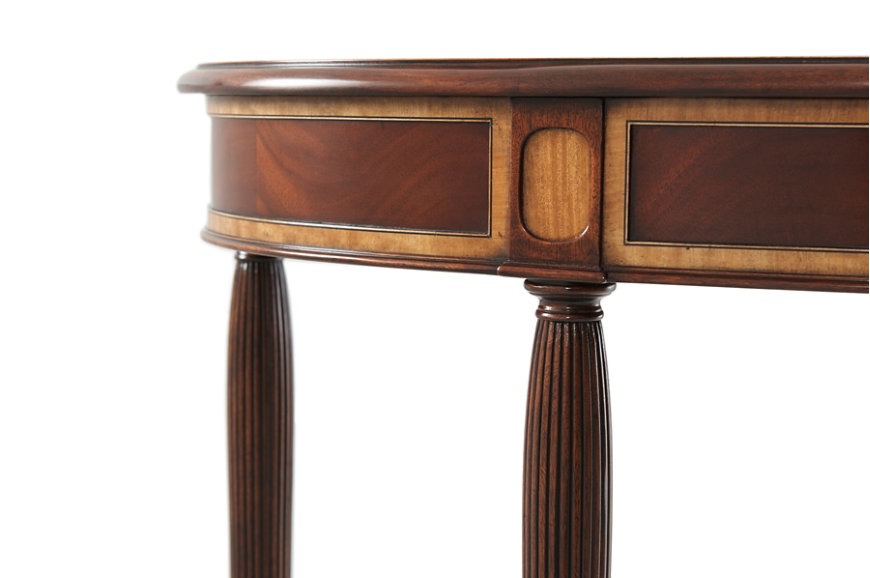 Mahogany Demilune Console: Classic Beauty