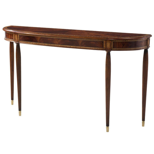 Mahogany Demilune Console: Classic Beauty