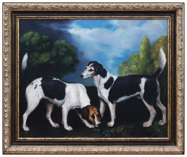 A Couple of Foxhounds in style of George Stubbs