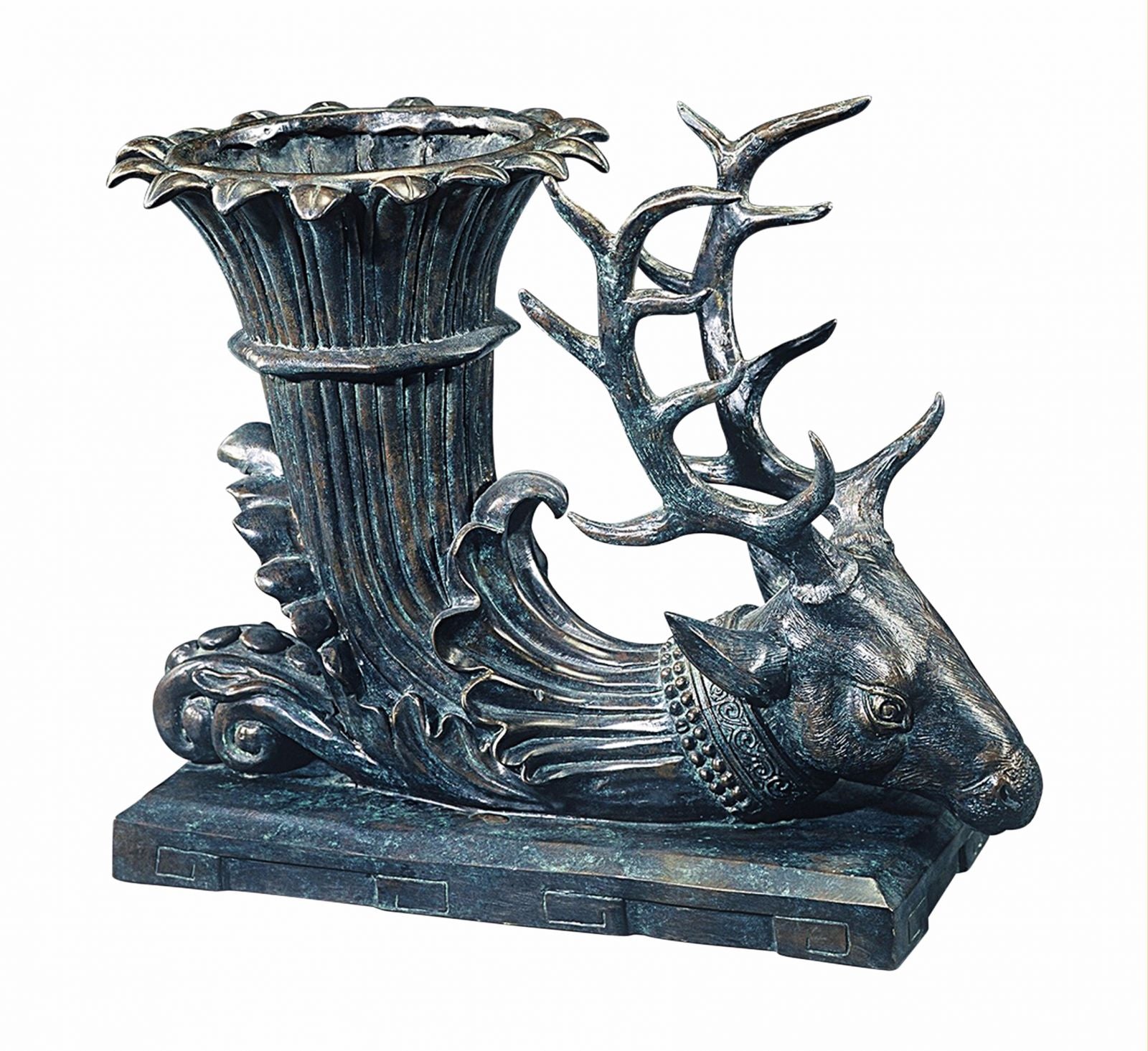 verdigris brass hunting trophy