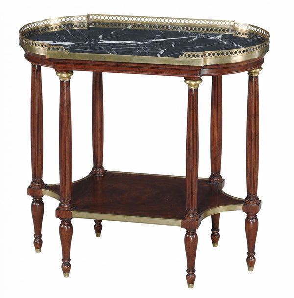 Marble Top Mahogany Side or Lamp Table