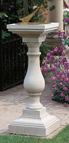 Cast stone baluster with brass sundial