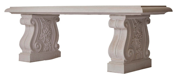 Scroll stone bench - 51 inch