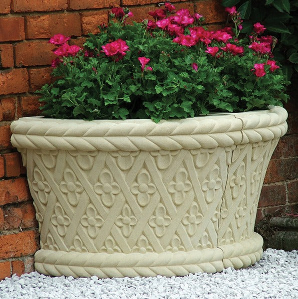 Italian quadrant stone corner planter