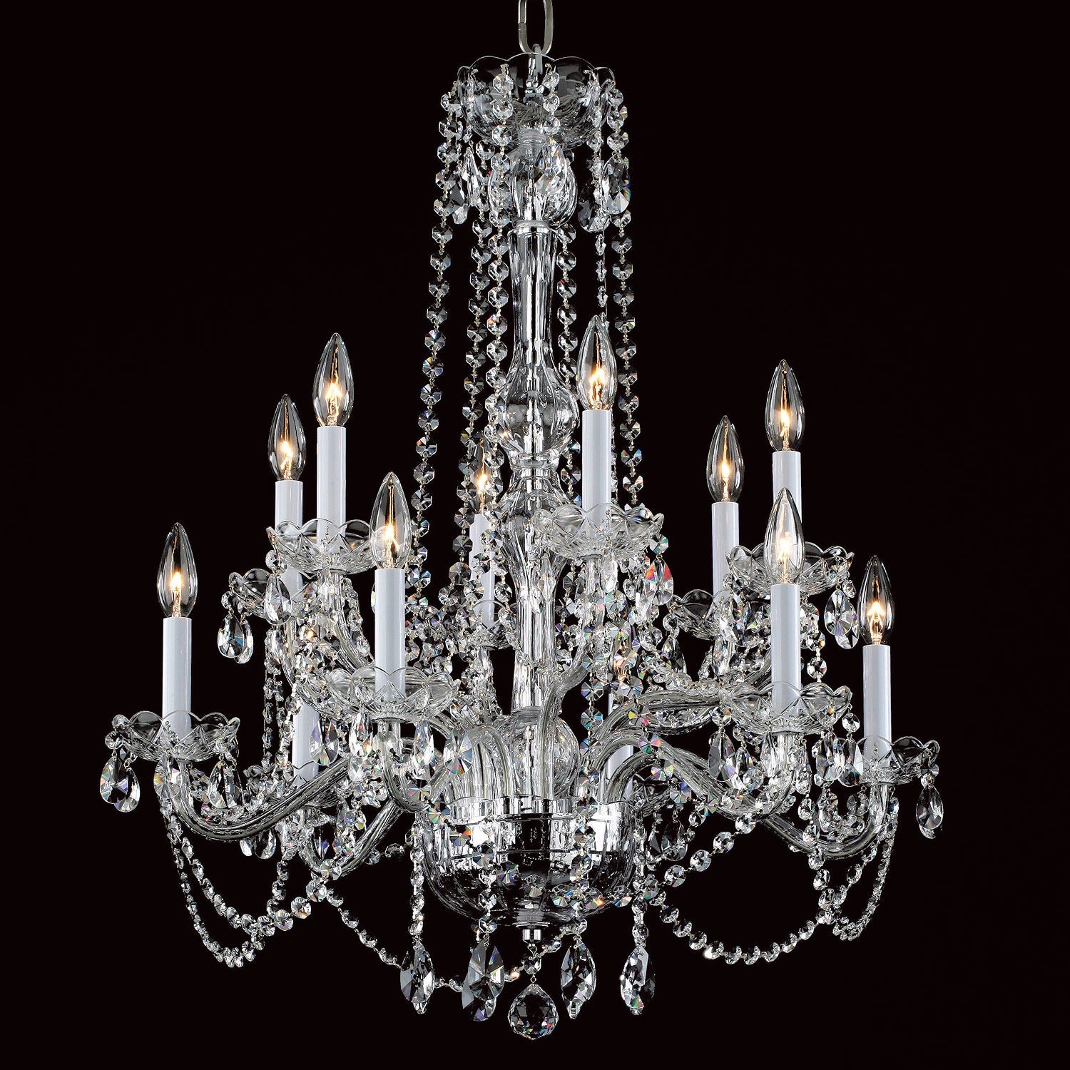 Twelve light crystal chandelier