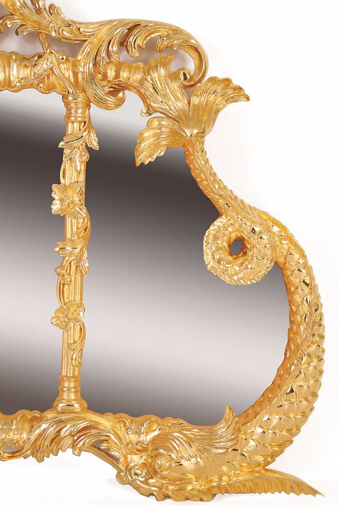 Gilded Elegance: Water Gilded Overmantel Mirror