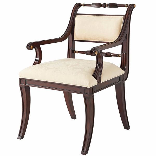 Mahogany hand carved dining armchair