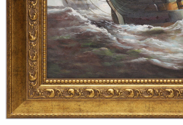 Oil Painting after 'The Guillaume Tell in action with HMS Penelope' style of John Christian Schetky