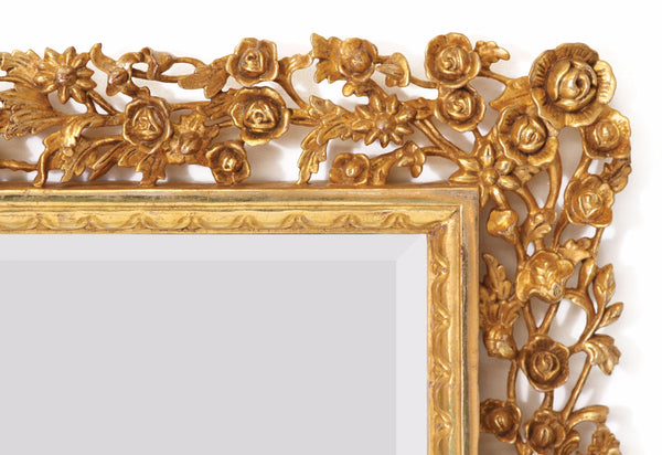 Regal Reflection: Water Gilded Hand Carved Mirror