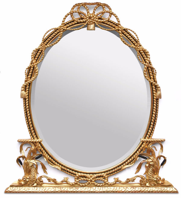 George III style water gilded mirror in Napoleonic finish
