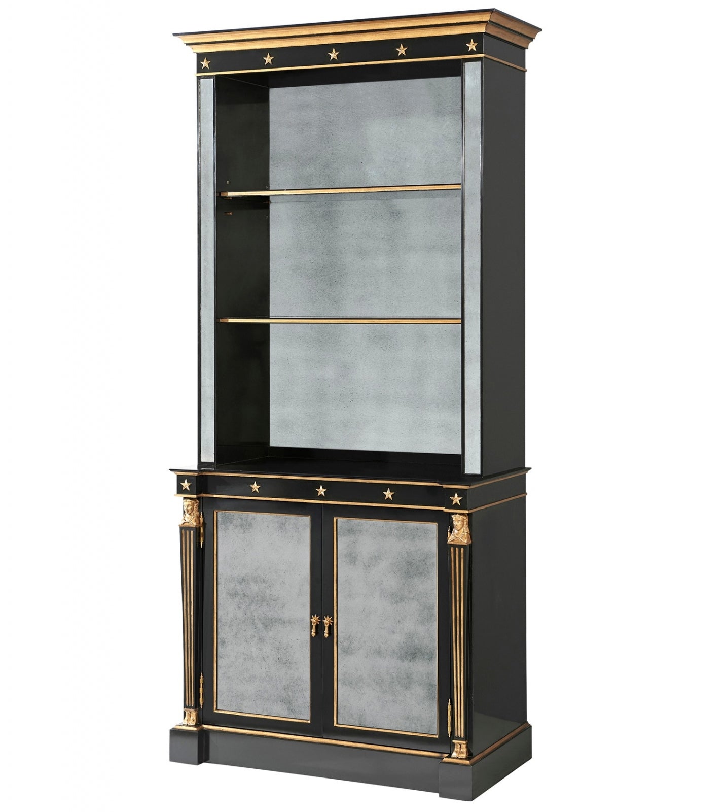 Antique Mirror Panel Display Cabinet