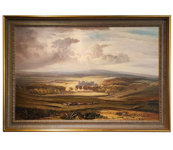 Oil painting after 'Raby Castle, the Seat of the Earl of Darlington' in style of JMW Turner