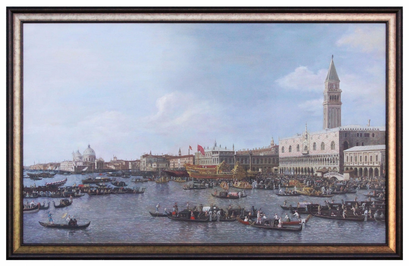 Oil Painting after 'Venice: The Basin of San Marco on Ascension Day' in style of Canaletto