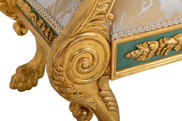 stunningly hand carved giltwood window seat