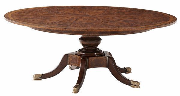 circular extending mahogany dining table