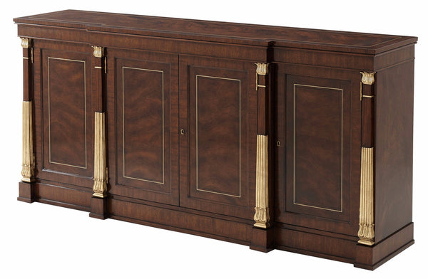 Swirl mahogany veneered and crossbanded buffet