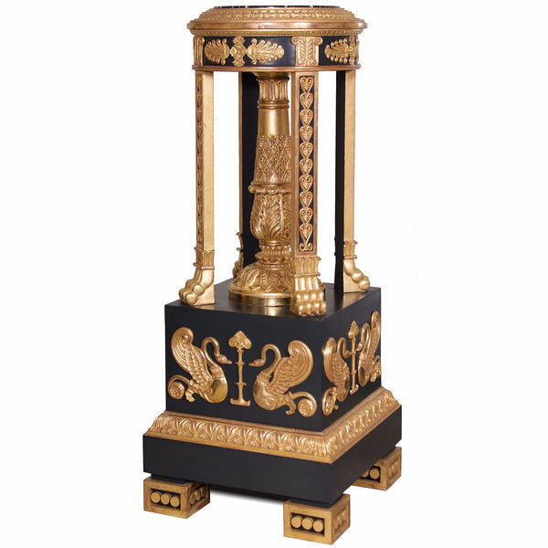 Thomas Hope style ebonised and water gilded torchere