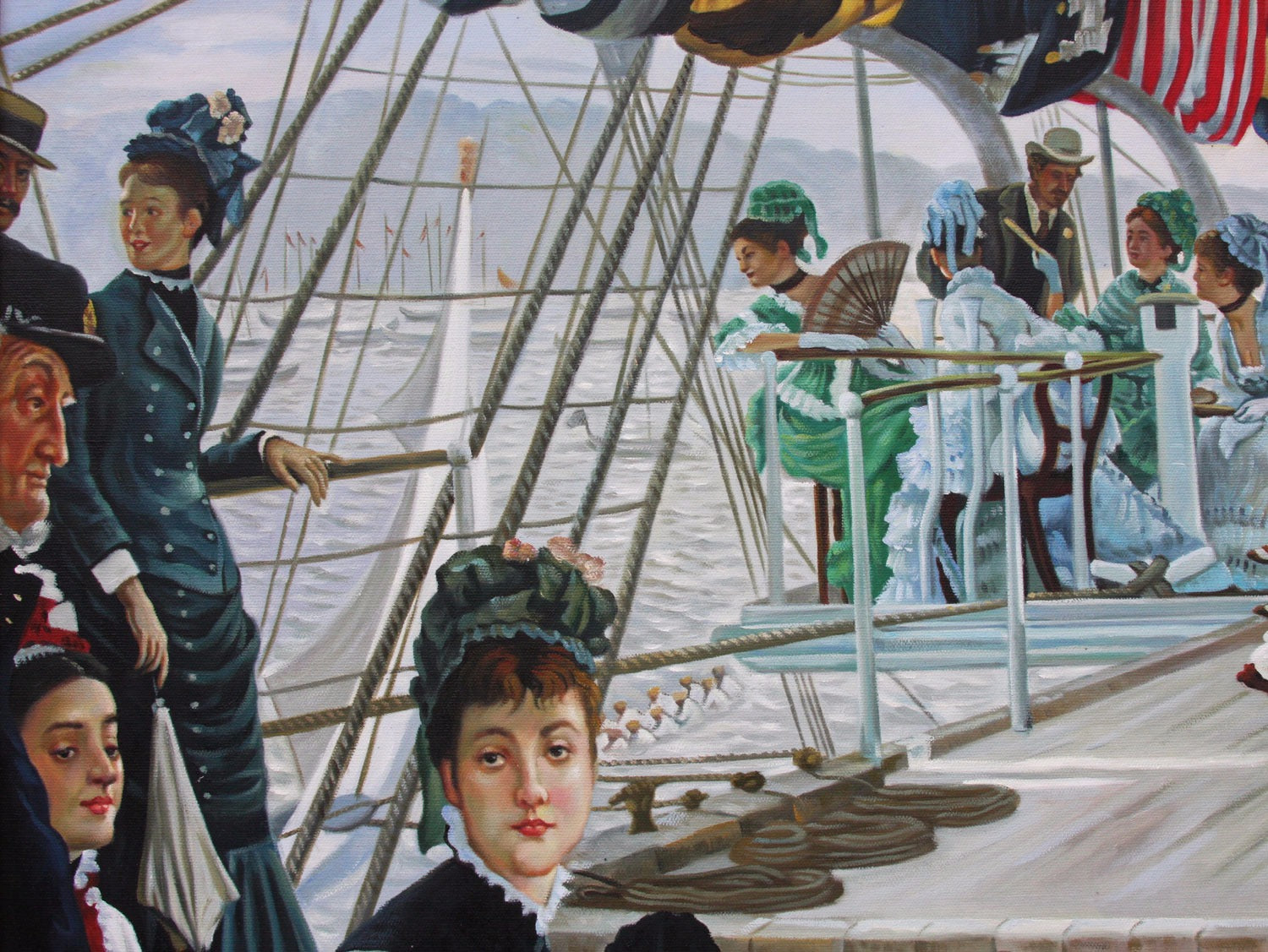 Oil Painting after 'The Ball On Shipboard' in style of James Tissot