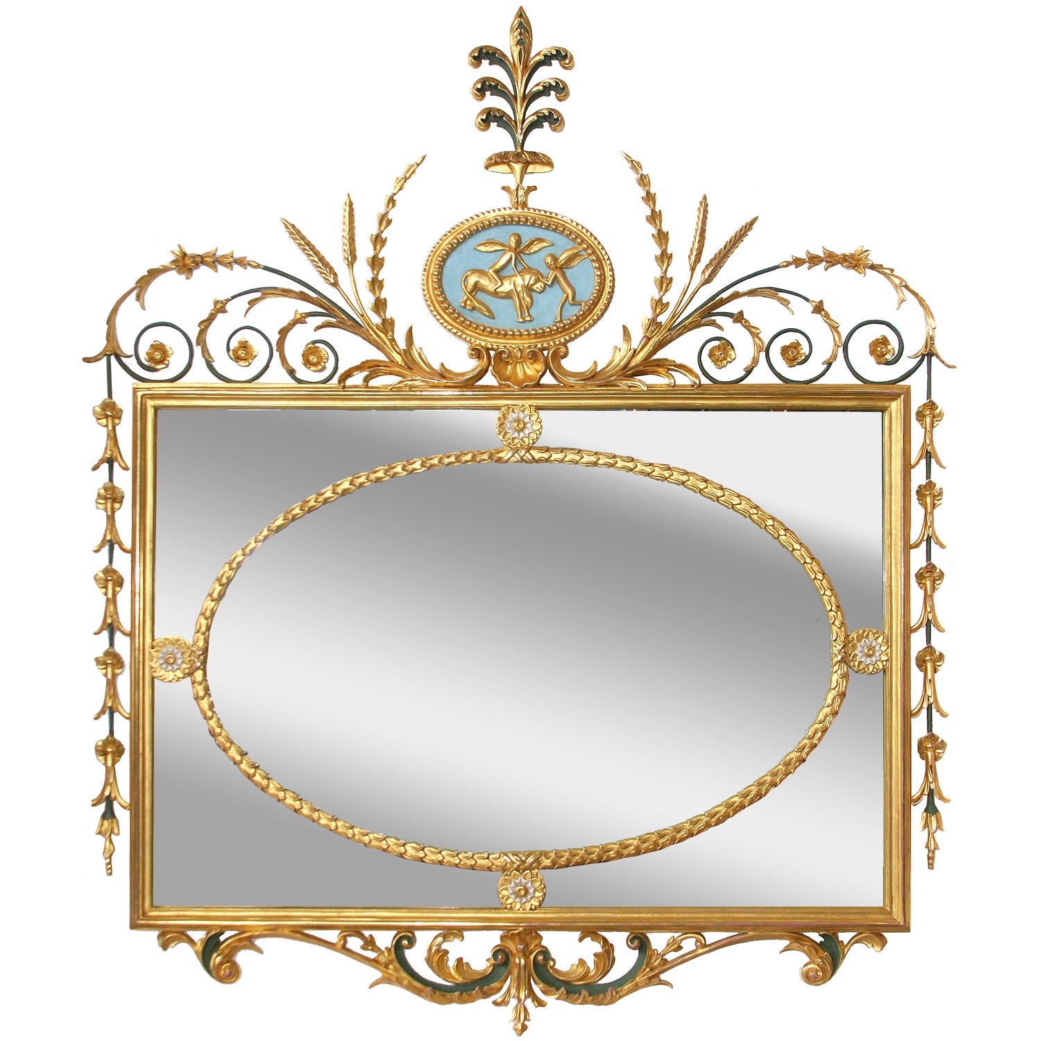 Bespoke Water Gilded and Painted Wall Mirror