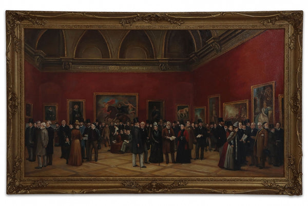 Oil Painting after &#39;Private View of The Old Masters Exhibition&#39; of Henry Jamyn Brooks