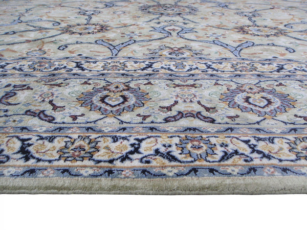 Kashan design silk pile carpet