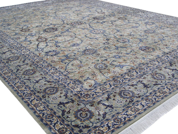 Kashan design silk pile carpet