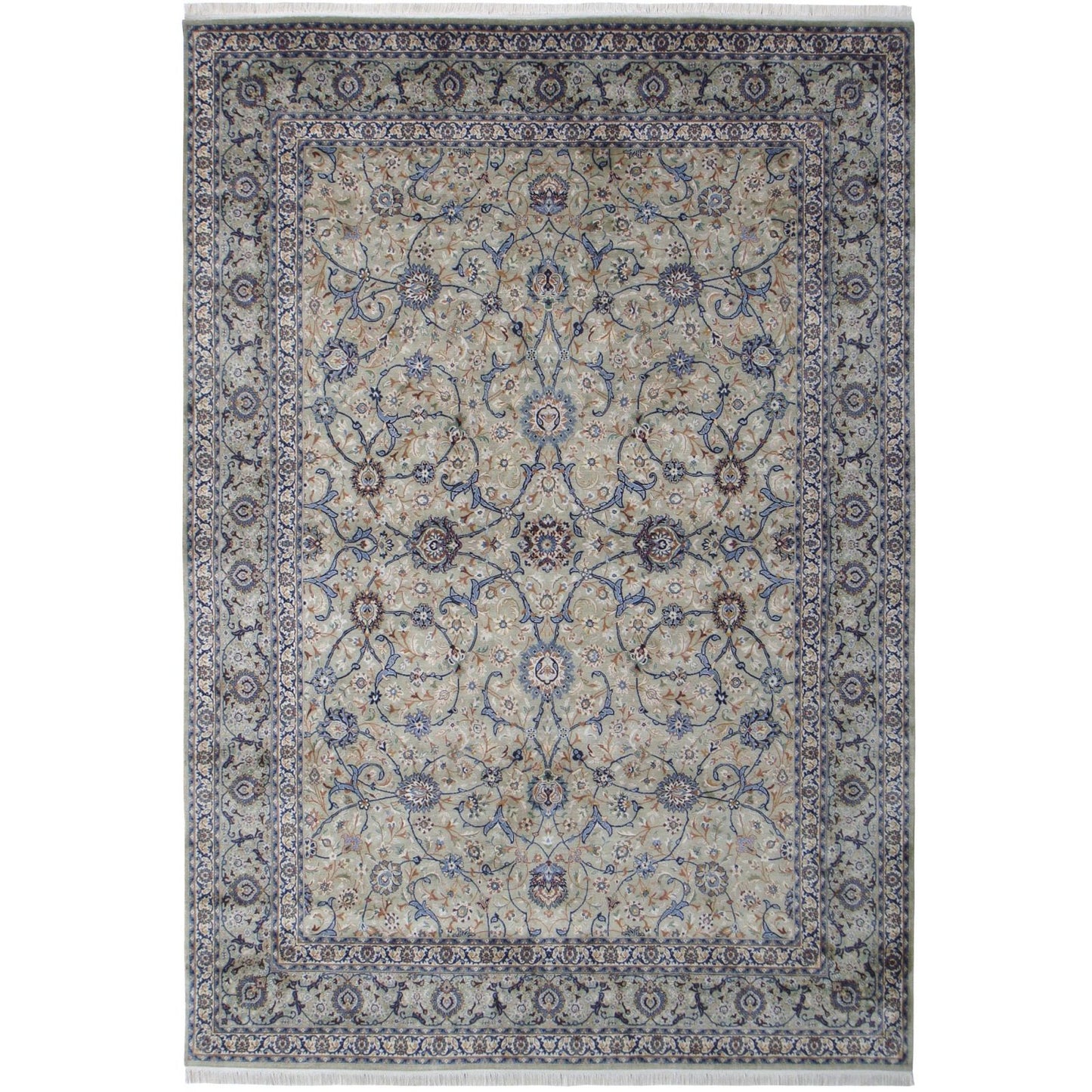 Kashan Design Silk Rug