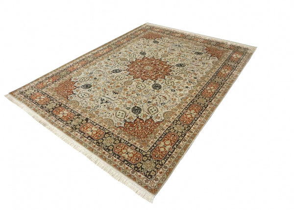 Ardabil Tabriz design 100% silk carpet