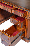 Thomas Hope style mahogany & ebonised pedestal desk
