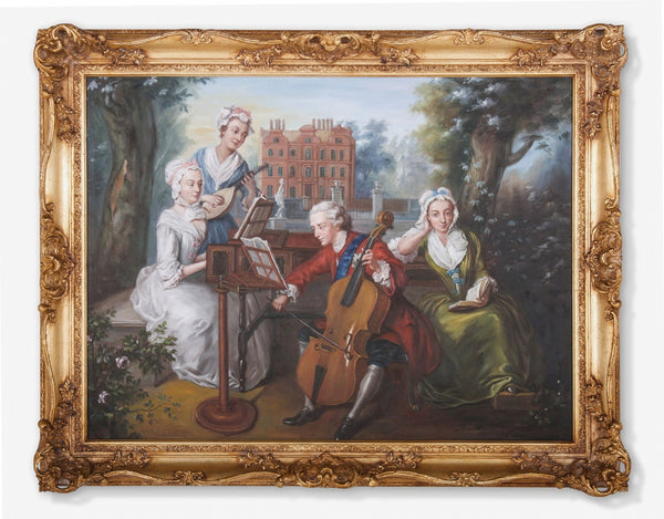 Oil Painting after 'The Music Party' in style of Philip Mercier