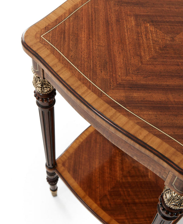 Mahogany and brass side table