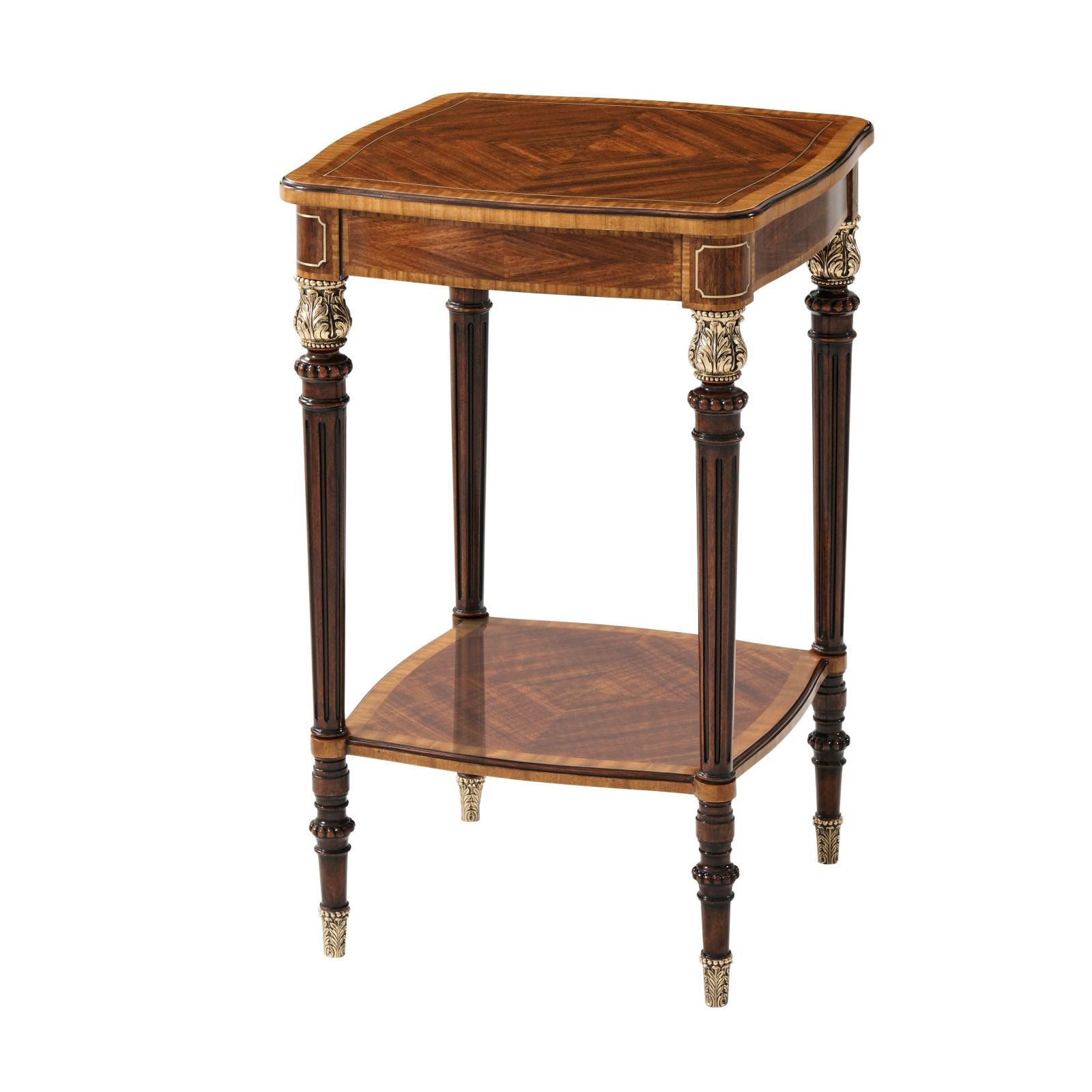 Mahogany and brass side table