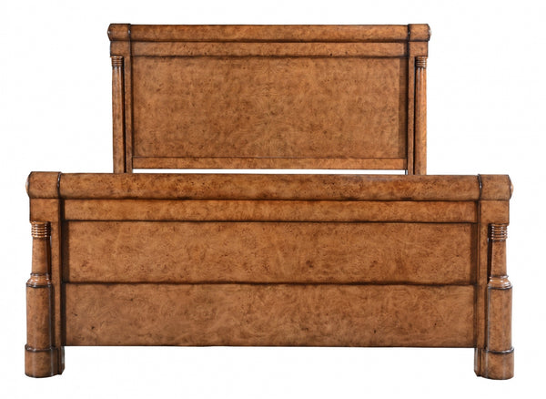 Empire style burr oak bedstead - King
