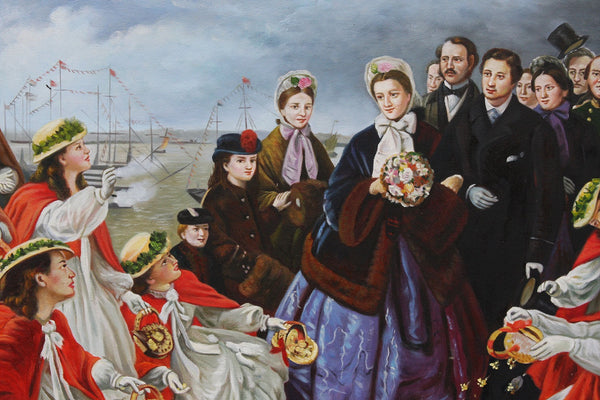 Oil Painting after 'The Landing of HRH The Princess Alexandra' in style of Henry Nelson O'Neil