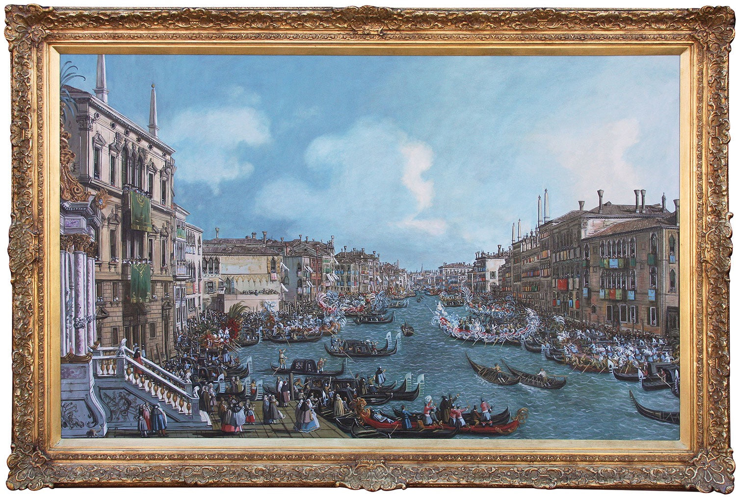 Oil Painting after 'A Regatta On The Grand Canal' in style of Canaletto