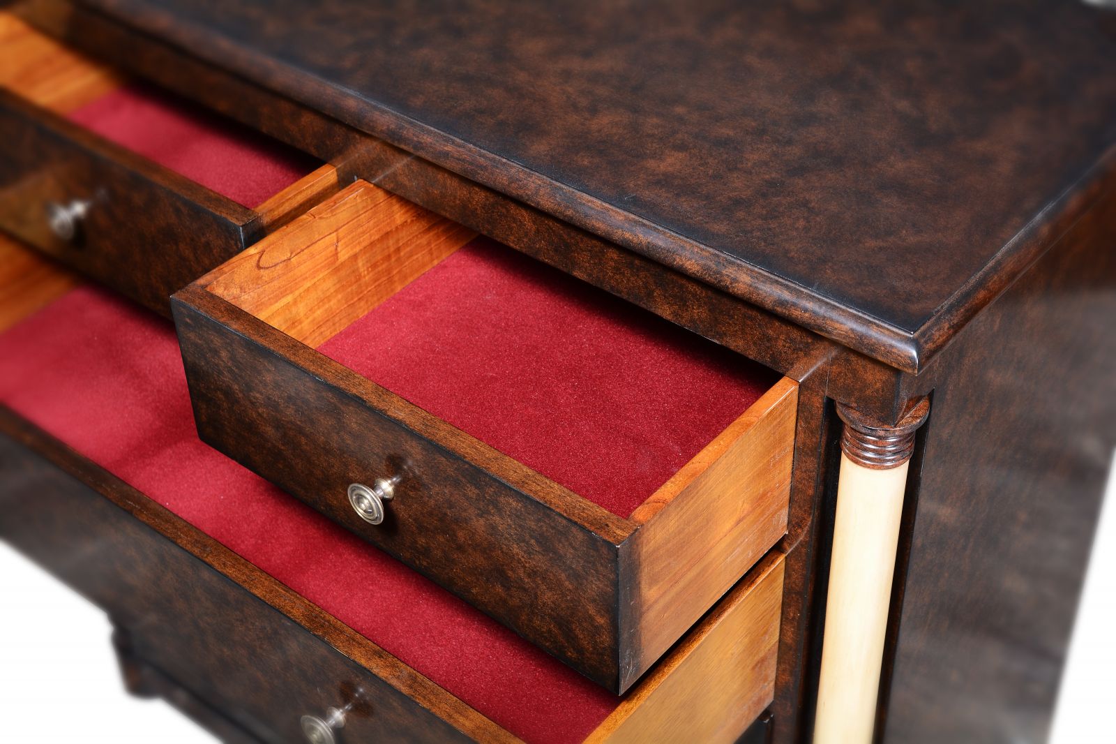 Empire chest of 5 drawers - dark burr oak painted