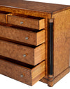 Empire chest of 9 drawers - burr oak with ebony