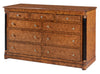 Empire chest of 9 drawers - burr oak with ebony