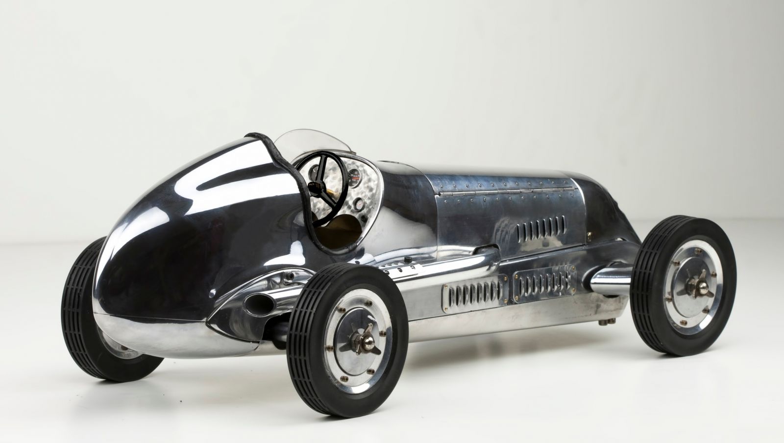 BB Korn model racing car - polished aluminium